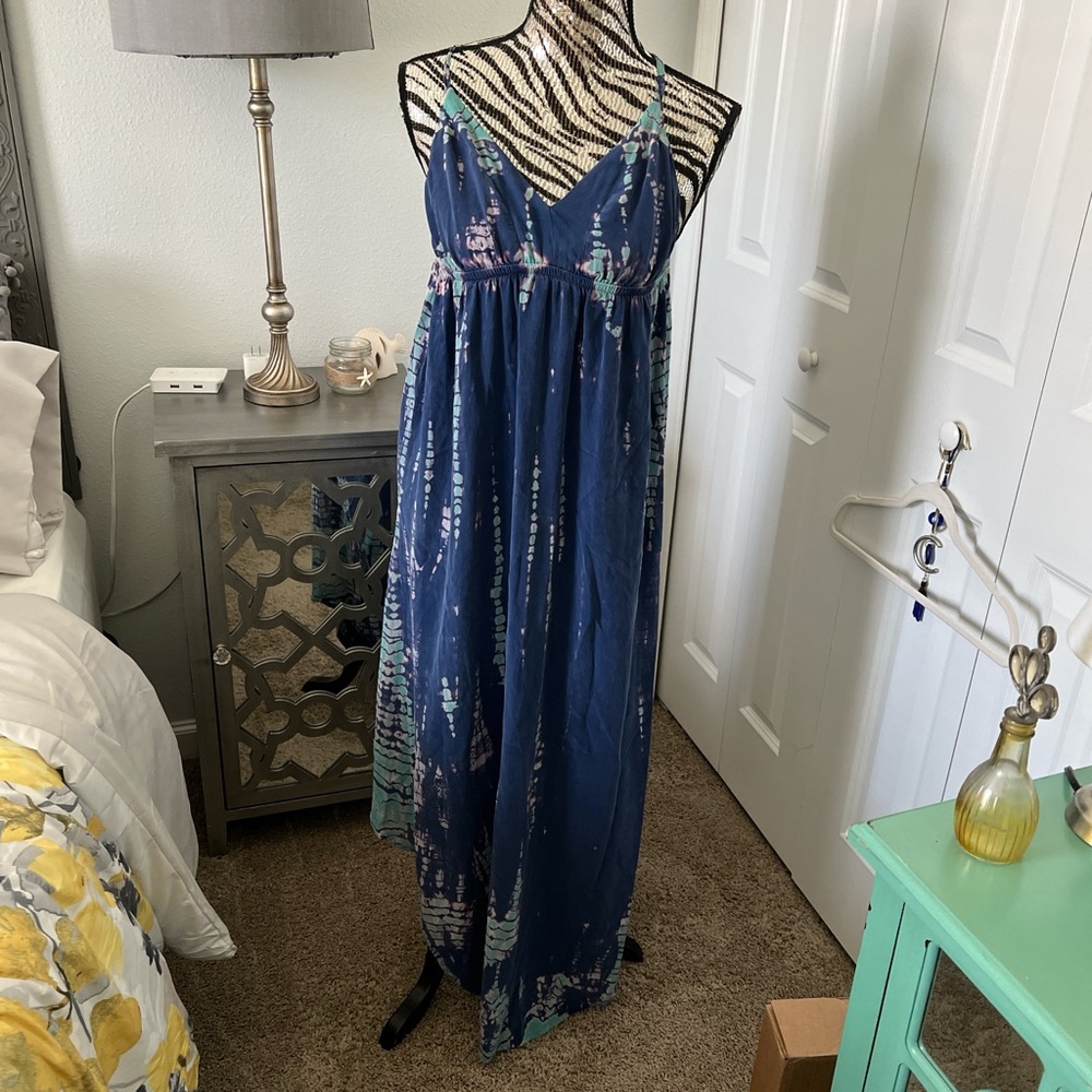 Gypsy 05 Blue Asymmetrical Dress 100 SILK